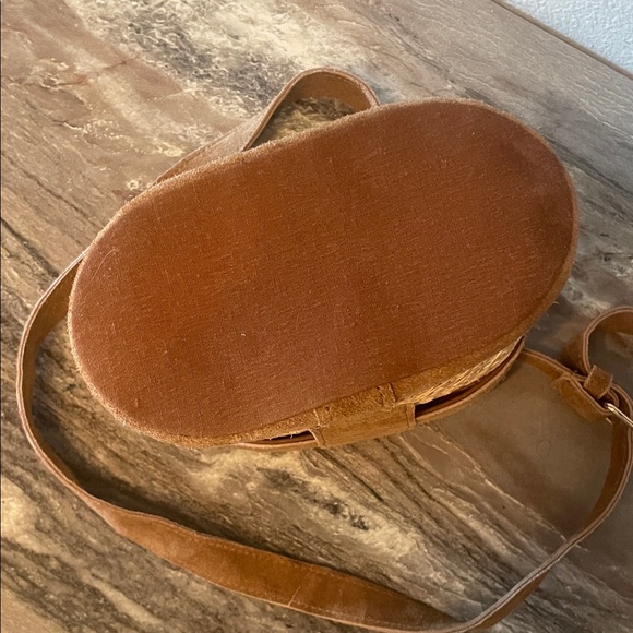 World Market Brown Woven Cane Basket Crossbody Bag - Picture 8 of 8